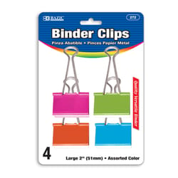 Bazic Products Large Assorted Color Binder Clips 4 pk