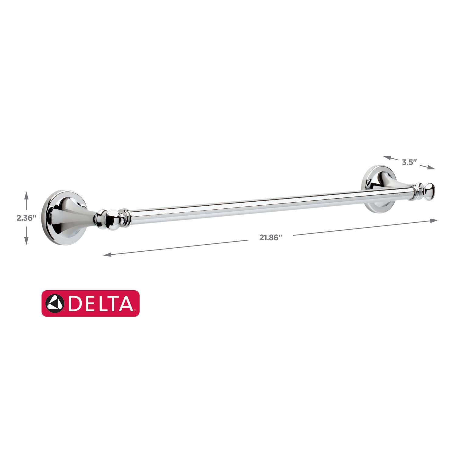 Delta Silverton Chrome Towel Bar 18 in. L Die Cast Zinc Ace Hardware