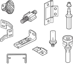 Prime-Line 60 in. L White Steel Hardware Kit 1 pk