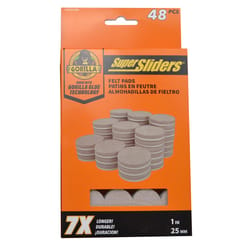 Super Sliders Gorilla Glue Beige 1 in. Adhesive Felt Sliders 48 pk