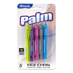 Bazic Products Palm Black Mini Ballpoint Pen 5 pk