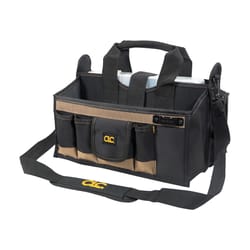 CLC Work Gear 9 in. W X 16 in. H Polyester Tool Bag 17 pocket Black/Tan 1 pc