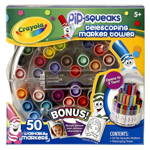 Crayola Pip Squeaks Marker Set, 50 Washable Markers, Gift for Kids