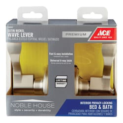 Ace Wave Lever Satin Nickel Privacy Lockset 1-3/4 in.