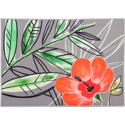 Olivia's Home 22 in. W X 32 in. L Multi-Color Hibiscus Art Polyester Accent Rug