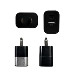 A.S.K Black Wall Adapter 2 in 1 Adapter For All Mobile Devices