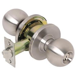 Tell Cortland Satin Chrome Storeroom Door Knob 1-3/4 in.