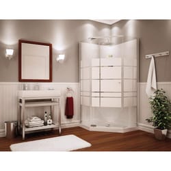 MAAX Begonia 72 in. H X 36 in. W Chrome White Frameless Shower Kit