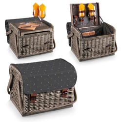 Picnic Time Kabrio Wine & Cheese 14.5 in. L X 10 in. W X 11 in. H Brown Picnic Basket