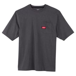 Milwaukee S Short Sleeve Unisex Round Neck GRAY Heavy Duty Pocket Tee Shirt