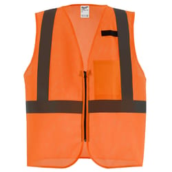 Milwaukee CSA Type R/Class 2 Reflective Mesh/One Pocket Safety Vest High Visibility Orange S/M