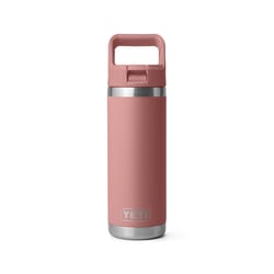 YETI Rambler 18 oz Sandstone Pink BPA Free Bottle with Straw Cap