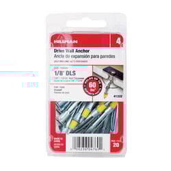 HILLMAN 1/8 in. D X 1/8 LS in. L Steel Pan Head Drive Wall Anchors 20 pc