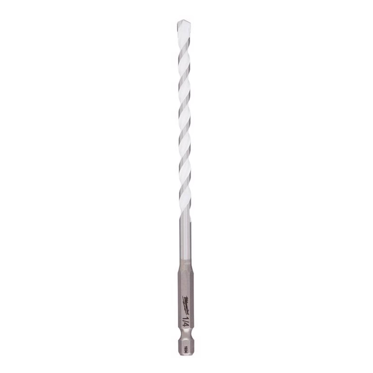 Milwaukee Shockwave 1/4 in. X 6 in. L Carbide Percussion Drill Bit Hex Shank 1 pc