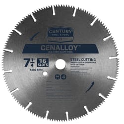 Century Drill & Tool Cenalloy 7-1/4 in. D Steel Iron/Steel Cutting Blade 16 teeth 1 pc