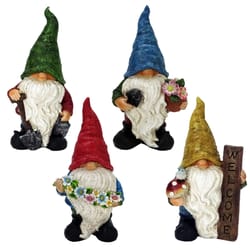 Alpine Polyresin Assorted 12 in. Gnome Garden Statue