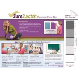 SureSwatch 9 in. W X 12 in. L Clear Plastic Paint & Stick Paint Samples