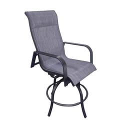 Living Accents Pacifica Black Aluminum Frame Sling Swivel Rocking Chair Blue