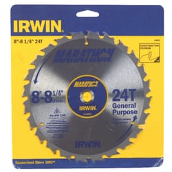 Irwin Marathon 8-1/4 in. D X 5/8 in. Carbide Miter and Table Saw Blade 24 teeth 1 pk