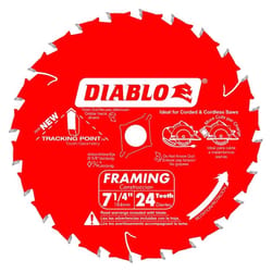 Diablo Tracking Point 7-1/4 in. D X 5/8 in. TiCo Hi-Density Carbide Framing Saw Blade 24 teeth 3 pk