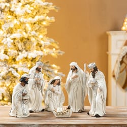 Glitzhome Ivory Nativity Set Figurine