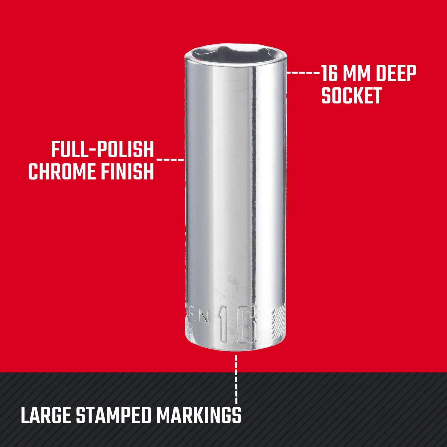 Craftsman 16mm Metric Deep Socket - 3/8