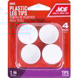 Ace Plastic Leg Tip White Round 1 in. W 4 pk