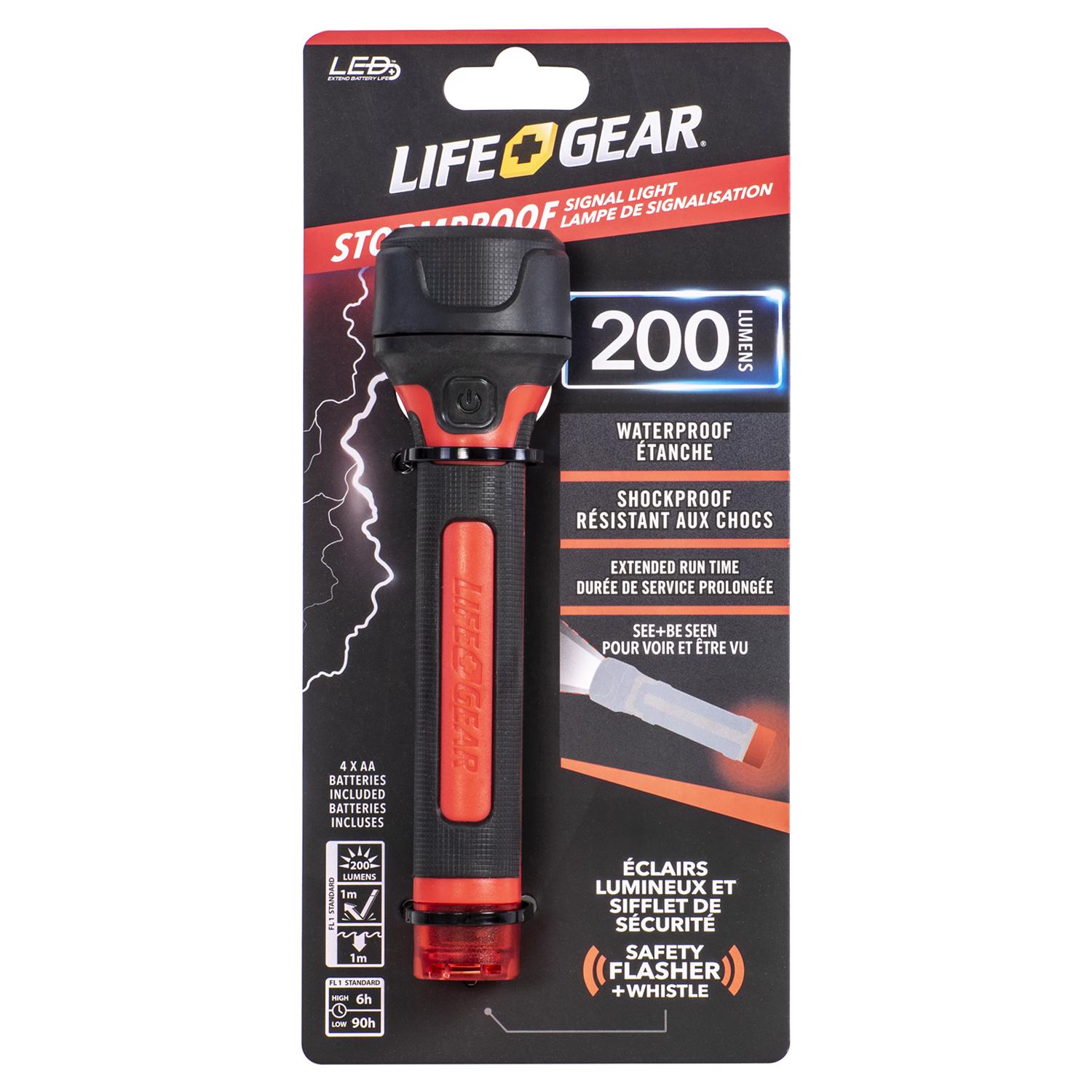 Photos - Torch Life+Gear 200 lm Black/Red LED Signal Light AA Battery BA38-60633-RED