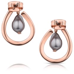 Montana Silversmiths Women's Elegant Aura Freshwater pearl Rose Gold Earrings One Size Fits Most