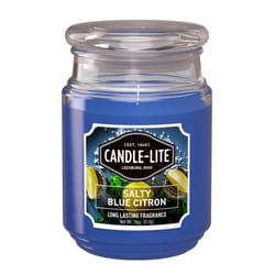 Candle Lite Blue Salty Blue Citron Scent Candle 18 oz