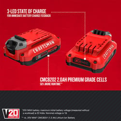 Craftsman V20 CMCB202-2 2 Ah Lithium-Ion Battery Pack 2 pc