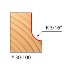 Freud 3/4 in. D X 3/16 in. X 2-3/16 in. L Carbide Cove Router Bit