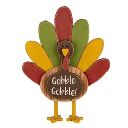 Glitzhome 24.33 in. Thanksgiving Turkey Standing Pathway Decor