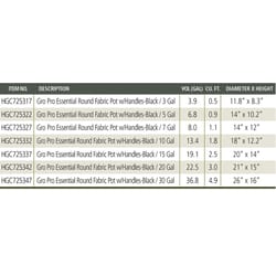 Gro Pro 23 in. H Fabric Grow Bag Planter Black