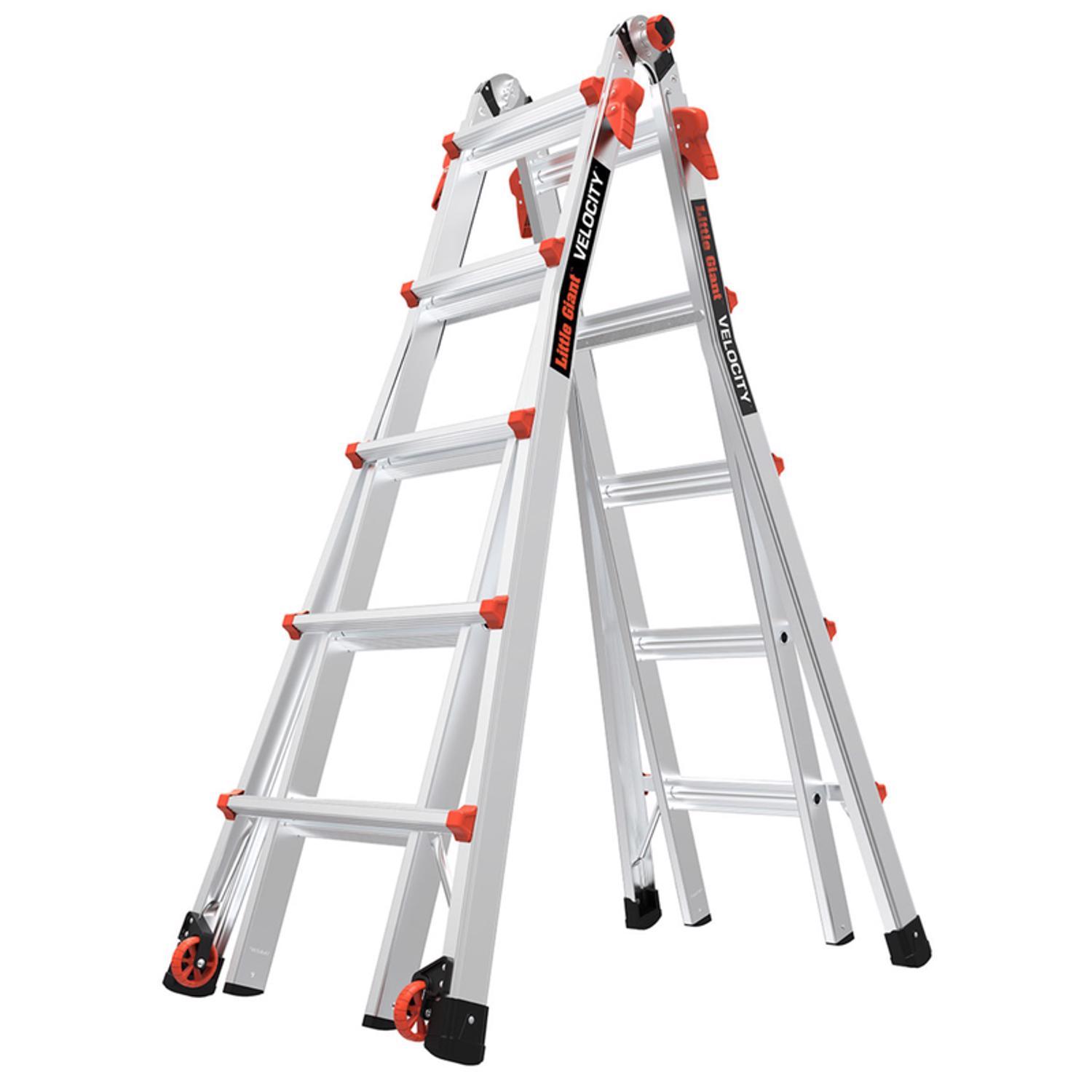 Little Giant Velocity 22 ft. H Aluminum Telescoping Multi-Position Ladder Type IA 300 lb. capacity -  15422-002