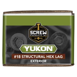 Screw Products, Inc. YUKON #18 in. X 4 in. L Hex Black Steel Lag Screw 50 pk