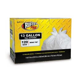 Ruffies Pro 13 gal Tall Kitchen Bags Wing Ties 120 pk 0.65 mil