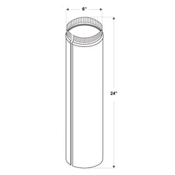 Imperial 6 in. D X 24 in. L Galvanized Steel Furnace Pipe