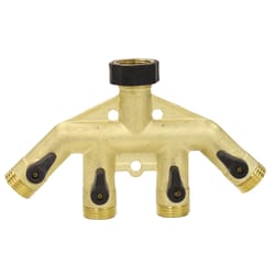 Gilmour 3/4 in. Brass Threaded Male 4-Way Shut-off Valve