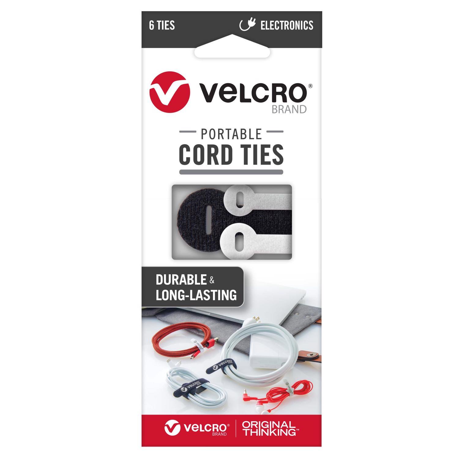 VELCRO Assorted Nylon Ties 6pk