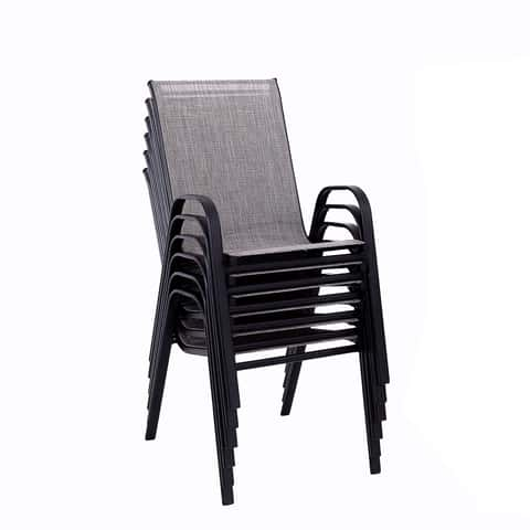 Living accents black steel deals frame sling chair