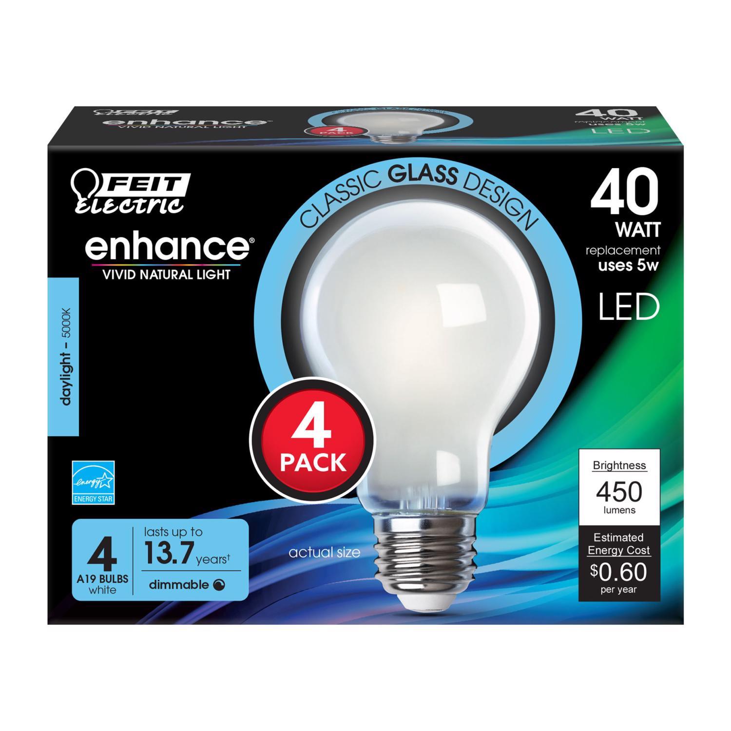 A1940950CAFIL4 Feit Electric Enhance A19 E26 (Medium) LED Bulb Da sku A1940950CAFIL4