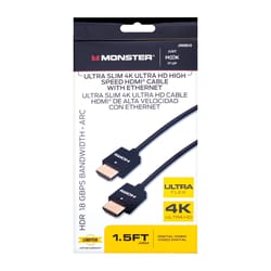 Monster Just Hook It Up 1.5 ft. L High Speed Cable with Ethernet HDMI