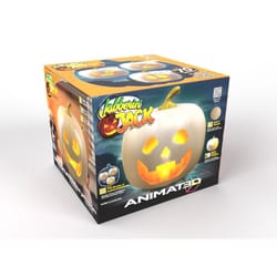 Mindscope Products Animat3D 11 in. Jabberin Jack White Pumpkin Halloween Decor