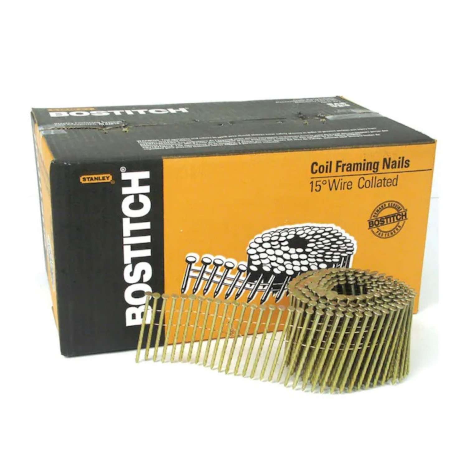 Bostitch 3 in. 11 Ga. Angled Coil Coated Framing Nails 15 deg 2700 pk ...