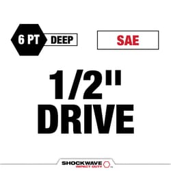 Milwaukee Shockwave 1/2 in. drive SAE 6 Point Deep Socket Set 9 pc