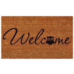 Home & More 1.42 ft. W X 2.42 ft. L Multi-color Barn Owl Welcome Coir Door Mat