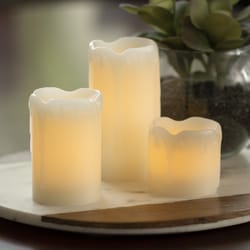 Sterno Home Cream Vanilla Scent Trio Pillar Candle