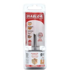 Diablo 1/4 in. D X 2-1/2 in. L Carbide Double Flute Straight Router Bit