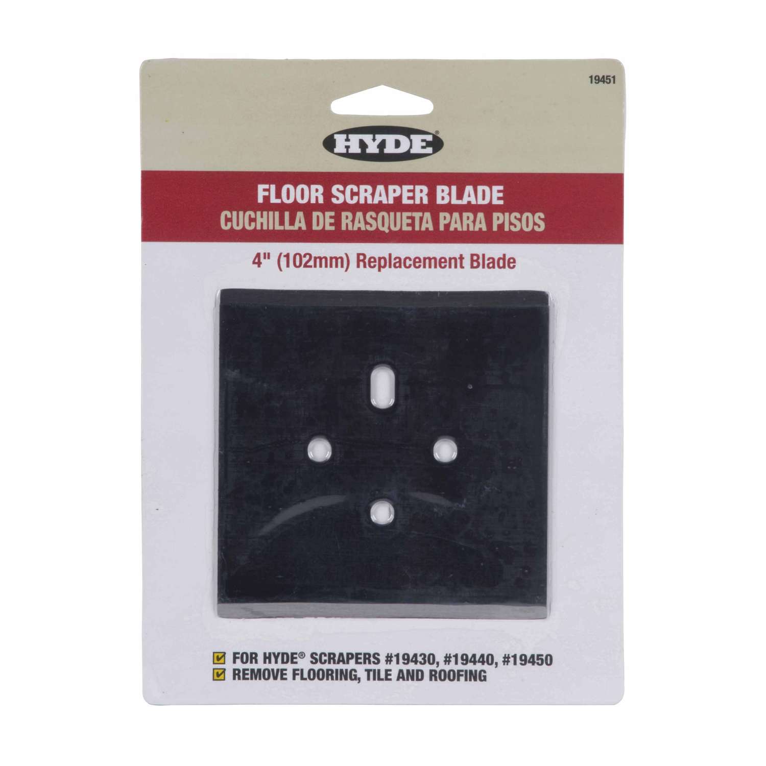 Hyde 4 inch W High Carbon Steel Floor Scraper Blade Ace